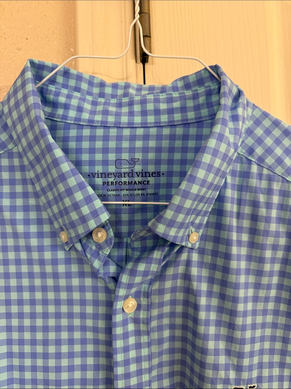 Vineyard Vines Blue and Teal Check Button-Down Shirt